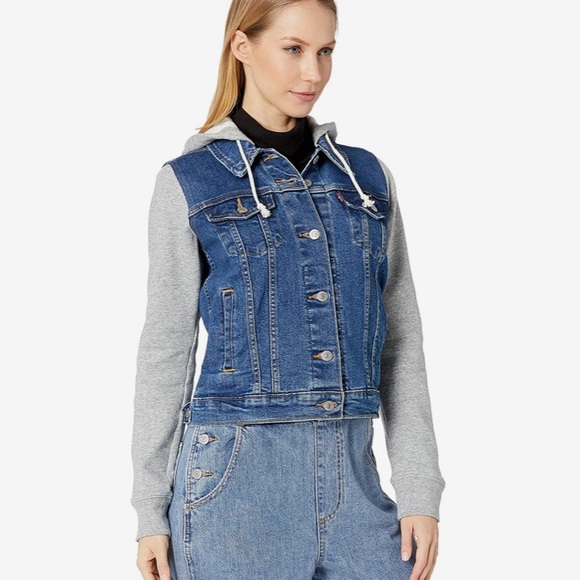 NWT Levis Original Hybrid Trucker Jean Denim Jacket Womens Size Medium - Picture 2 of 15